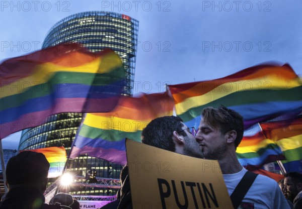 DEU Germany Germany Berlin Demonstration against homophobia and Russian legislation on Potsdamer Platz