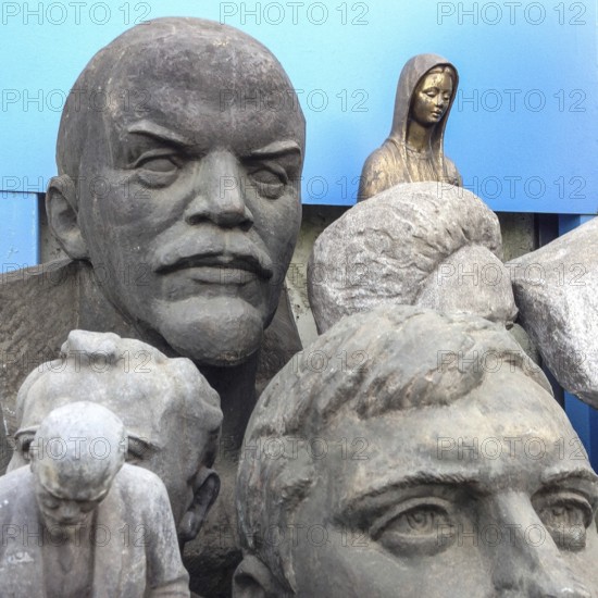 DEU Germany Germany Flensburg Sculptures made of bronze and other metals of the 'heroes from bygone days' are stored on the site of the metal processing company Norddschrott. The company, which specializes in recycling scrap metal, presents the found objects in the entrance area of its depot