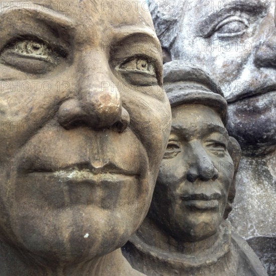 DEU Germany Germany Flensburg Sculptures made of bronze and other metals of the 'heroes from bygone days' are stored on the site of the metal processing company Norddschrott. The company, which specializes in recycling scrap metal, presents the found objects in the entrance area of its depot
