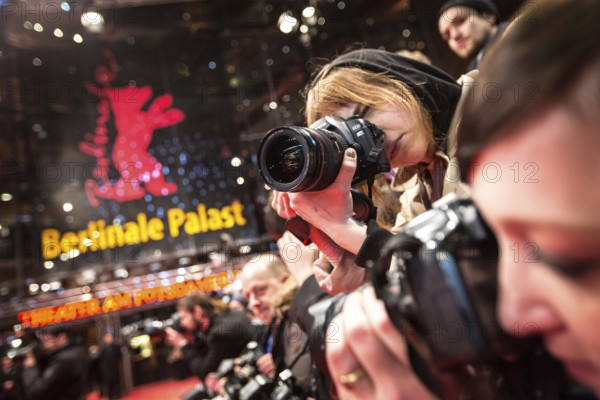 DEU Germany Germany Berlin 64th Berlinale, the international film festival in the German capital. Photographers in front of the Berlinale Palast at the Red Carpet reception