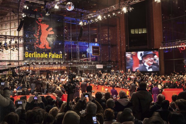 DEU Germany Germany Berlin 64th Berlinale, the international film festival in the German capital. Film fans in front of the Berlinale Palast at the Red Carpet reception