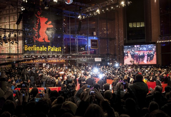DEU Germany Germany Berlin 64th Berlinale, the international film festival in the German capital. Film fans in front of the Berlinale Palast at the Red Carpet reception