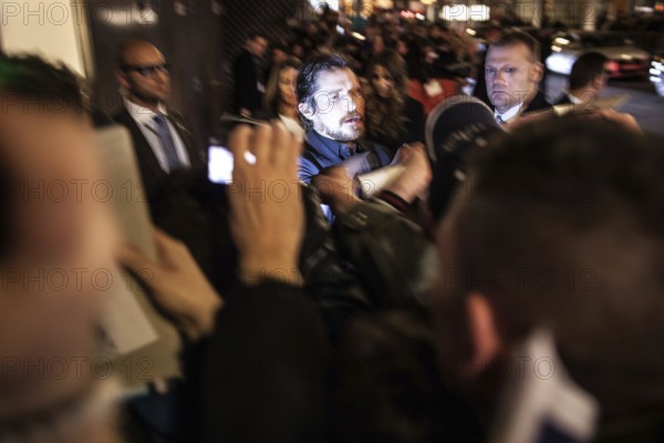 DEU Germany Germany Berlin 64th Berlinale, the international film festival in the German capital. Christian Bale, actor in 'American Hustle', signs autographs
