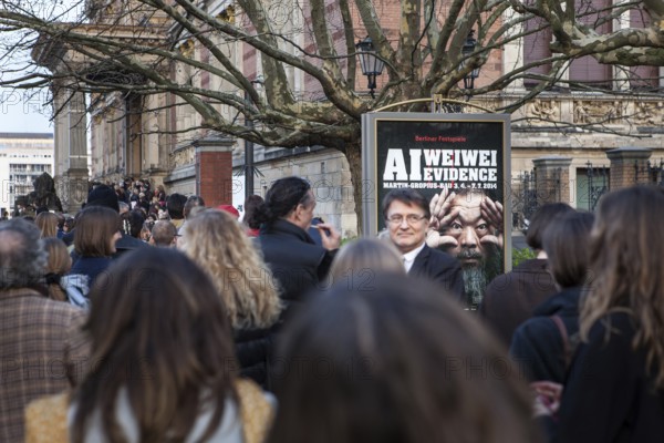 DEU Germany Germany Berlin Visitors wait in front of the Martin-Gropius-Bau for admission to the opening of the exhibition by Chinese artist Aiweiwei