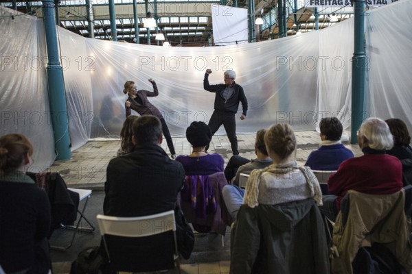 DEU Germany Germany Berlin Citizen Art Days by the artist group 'Parallel Worlds at Markthalle Neun in Berlin-Kreuzberg with a focus on post-growth economics