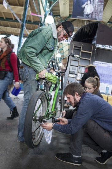 DEU Germany Germany Berlin Citizen Art Days by the artist group 'Parallel Worlds at Markthalle Neun in Berlin-Kreuzberg with a focus on post-growth economics