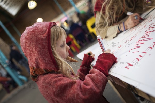 DEU Germany Germany Berlin Citizen Art Days by the artist group 'Parallel Worlds at Markthalle Neun in Berlin-Kreuzberg with a focus on post-growth economics