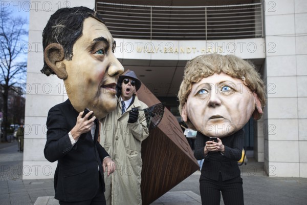DEU Germany Germany Berlin protest action by Campact against NSA espionage in front of the SPD party headquarters