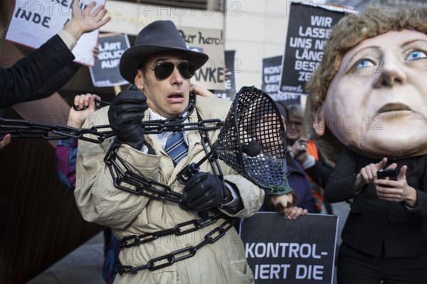 DEU Germany Germany Berlin protest action by Campact against NSA espionage in front of the SPD party headquarters