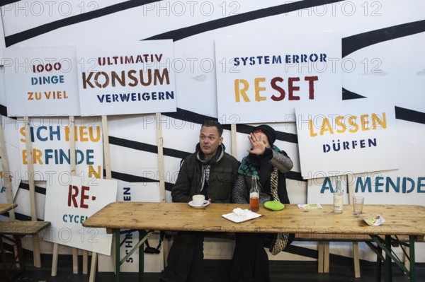 DEU Germany Germany Berlin Citizen Art Days by the artist group 'Parallel Worlds at Markthalle Neun in Berlin-Kreuzberg with a focus on post-growth economics