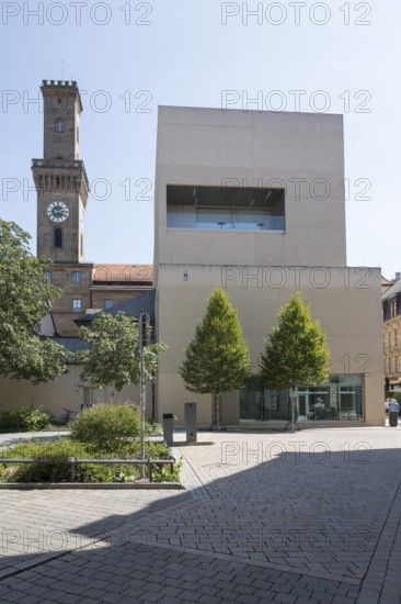 Town Hall Tower next to Ludwig Erhard Center, Fürth, Middle Franconia, Franconia, Bavaria, Germany