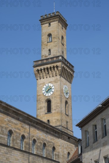 Rathausturm, Downtown, Fürth, Middle Franconia, Franconia, Bavaria, Germany