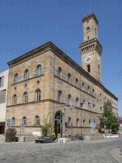 Town Hall with Town Hall Tower, City Center, Fürth, Middle Franconia, Franconia, Bavaria, Germany