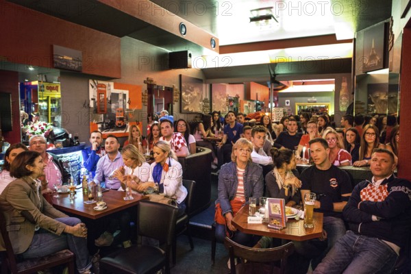DEU Germany Germany Berlin Public viewing of the World Cup preliminary match between Croatia and Mexico at Cafe King with a majority of Croatian soccer fans