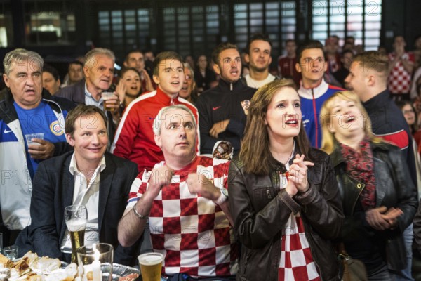 DEU Germany Germany Berlin Public viewing of the World Cup preliminary match between Croatia and Mexico at Cafe King with a majority of Croatian soccer fans