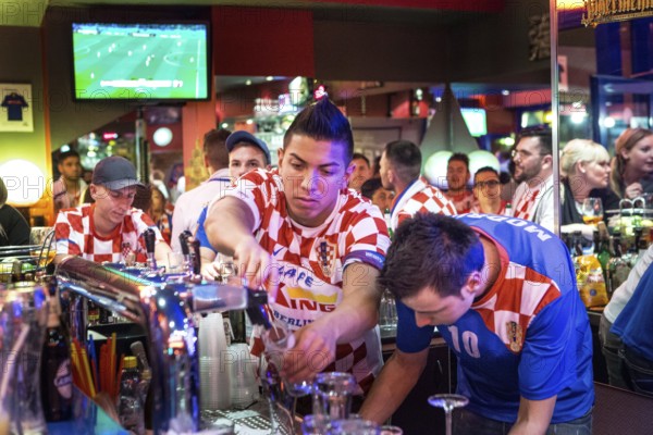 DEU Germany Germany Berlin Public viewing of the World Cup preliminary match between Croatia and Mexico at Cafe King with a majority of Croatian soccer fans