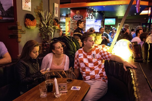 DEU Germany Germany Berlin Public viewing of the World Cup preliminary match between Croatia and Mexico at Cafe King with a majority of Croatian soccer fans