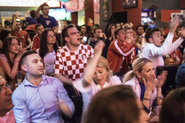 DEU Germany Germany Berlin Public viewing of the World Cup preliminary match between Croatia and Mexico at Cafe King with a majority of Croatian soccer fans