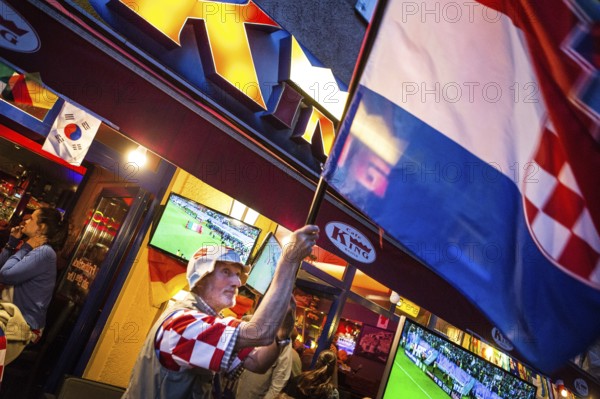 DEU Germany Germany Berlin Public viewing of the World Cup preliminary match between Croatia and Mexico at Cafe King with a majority of Croatian soccer fans