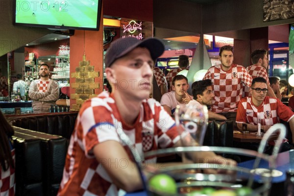 DEU Germany Germany Berlin Public viewing of the World Cup preliminary match between Croatia and Mexico at Cafe King with a majority of Croatian soccer fans