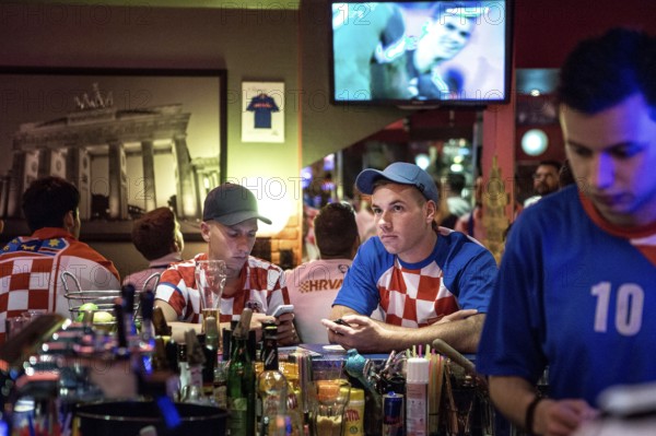 DEU Germany Germany Berlin Public viewing of the World Cup preliminary match between Croatia and Mexico at Cafe King with a majority of Croatian soccer fans