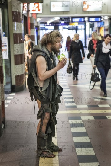 DEU Germany Germany Berlin A homeless person at Bahnhof Zoo