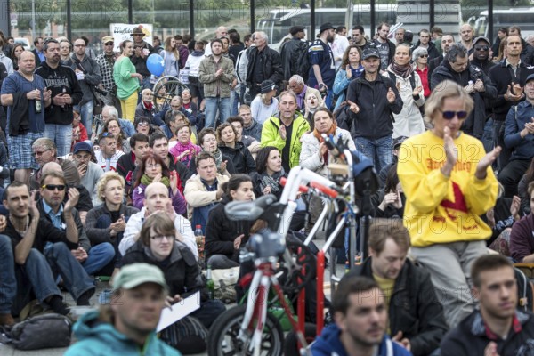DEU Germany Germany Berlin Monday demonstration on Potsdamer Platz, as an alternative during the soccer World Cup, which also takes over the Brandenburg Gate with a fan mile