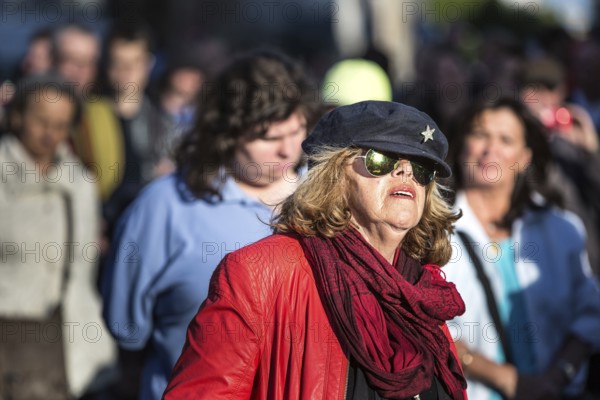 DEU Germany Germany Berlin Monday demonstration on Potsdamer Platz, as an alternative during the soccer World Cup, which also takes over the Brandenburg Gate with a fan mile