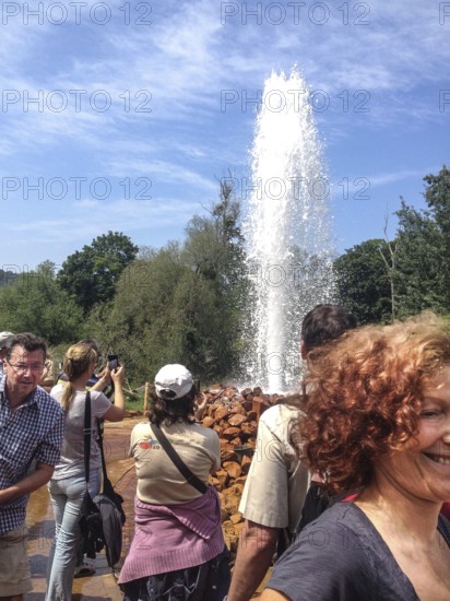 DEU Germany Germany Andernach Tourists admire the world's largest geyser during a sightseeing tour