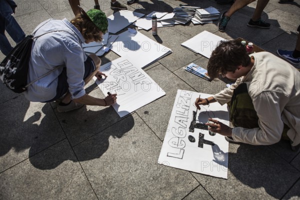 DEU Germany Germany Berlin demonstrators at the Hemp Parade 2014