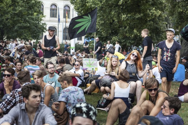 DEU Germany Germany Berlin demonstrators at the Hemp Parade 2014