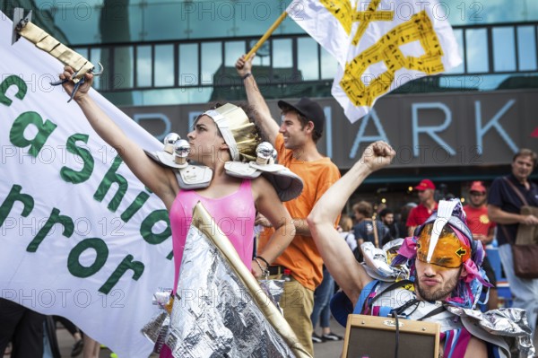 DEU Germany Germany Berlin Opening of a Primark movie at Alexanderplatz. Protests by several groups against cheap fashion and product conditions