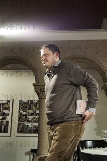 DEU Germany Germany Berlin The writer and translator Thomas Melle during his book presentation '3000 EURO' at the Literary Colloquium Berlin