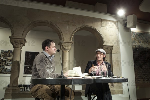 DEU Germany Germany Berlin The writer and translator Thomas Melle during his book presentation '3000 EURO' at the Literary Colloquium Berlin