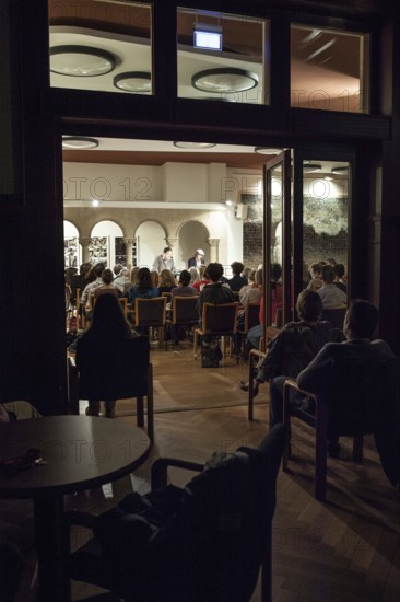 DEU Germany Germany Berlin The writer and translator Thomas Melle during his book presentation '3000 EURO' at the Literary Colloquium Berlin