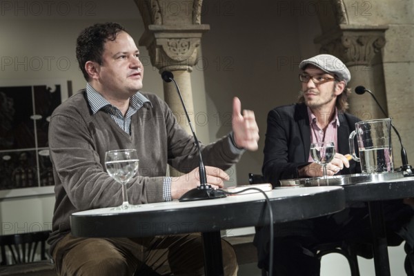 DEU Germany Germany Berlin The writer and translator Thomas Melle during his book presentation '3000 EURO' at the Literary Colloquium Berlin