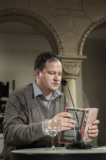 DEU Germany Germany Berlin The writer and translator Thomas Melle during his book presentation '3000 EURO' at the Literary Colloquium Berlin