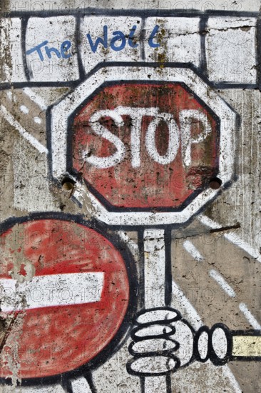 Painted piece of the Berlin Wall, Berlin loves you gift shop, Zimmerstraße, Berlin, Germany