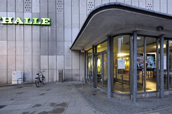 Entrance to the 1950s market hall, Hanover, Lower Saxony, Germany