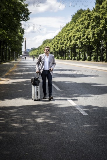 DEU Germany Germany Berlin Pedestrians on June 17 street in Berlin, which is blocked during the European Football Championships
