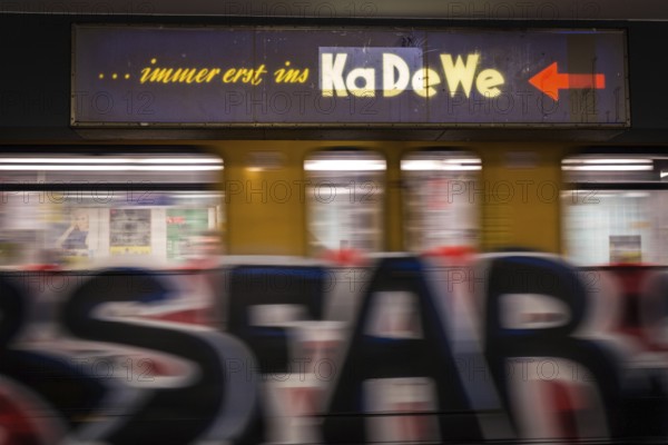 DEU Germany Germany Berlin Advertisement for KaDeWe, the department store of the West, in the Spichernstraße subway station