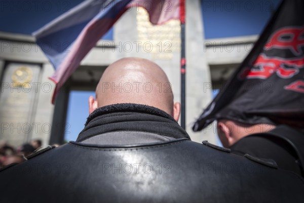 DEU Germany Germany Berlin Members of the Russian rocker group Nightwolves celebrated the 71st anniversary of the victory over Nazi Germany in Berlin. They laid wreaths at the Soviet War Memorial in Treptower Park and at the Soviet War Memorial near the Brandenburg Gate