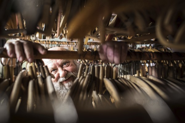DEU Germany Germany Berlin iron collector Eberhard Rhode from Berlin-Karlshorst with his collectibles
