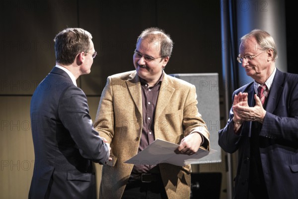 DEU Germany Germany Berlin Award of the Berlin Art Prize at the Academy of Arts. Grand Art Prize Berlin, Literature Fontane Prize awarded to Sherko Fatah by OB Michael Müller and AdK President Klaus Stäck