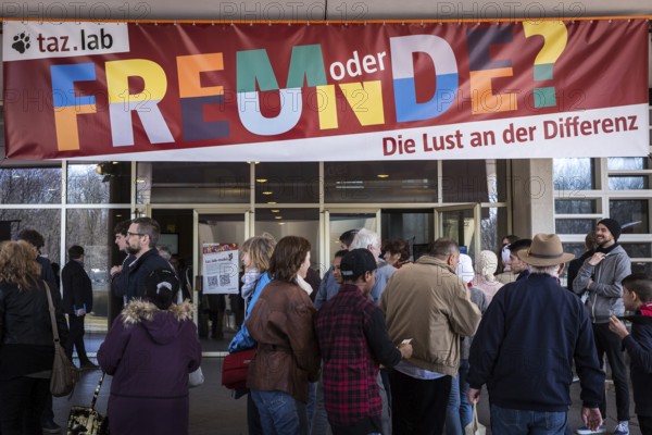 DEU Germany Germany Berlin The TazLab 2016 under the motto 'Strangers or Friends — the Lust for Difference, at the House of World Cultures (HKW) . Group of asylum seekers from Wendland