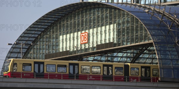 Berlin Central Station with outgoing S-Bahn, Germany
