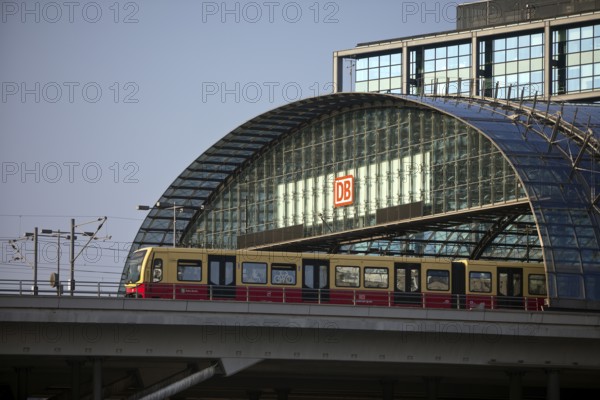 Berlin Central Station with outgoing S-Bahn, Germany