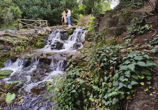 Artificial waterfall in Victoria Park, Kreuzberg, Berlin-Kreuzberg, Berlin, Germany