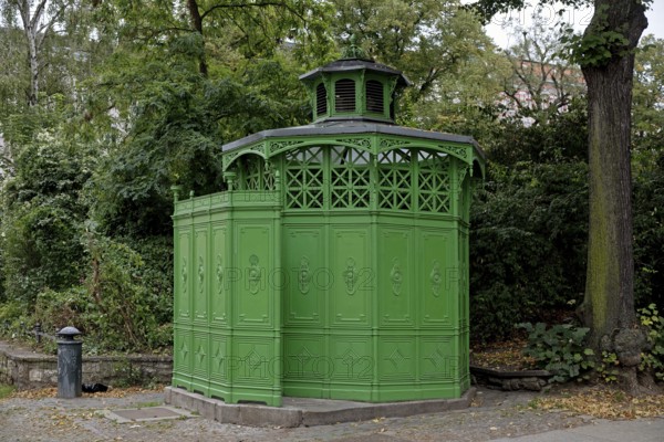 Café Achteck, joking name for a typical, historic, public Berlin toilet house on Chamissoplatz, Kreuzberg, Berlin, Germany
