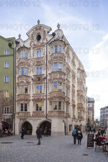 Historic Helbling House in Herzog-Friedrich-Straße, Old Town, Innsbruck, Tyrol, Austria